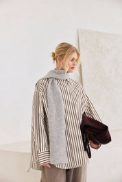 Light Gray Alpaca Skinny Scarf