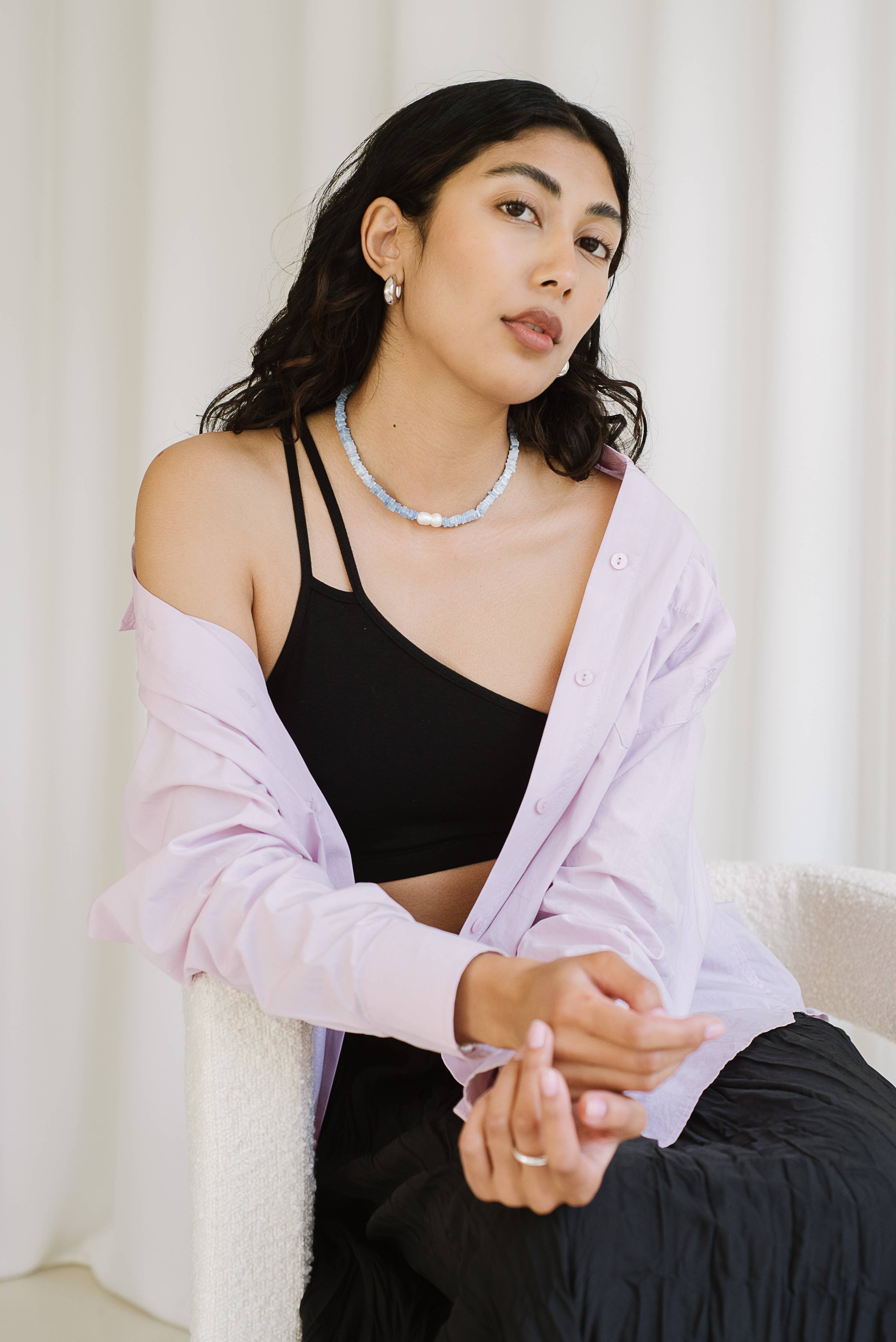 Kara Yoo Sterling Silver Hazel Hoops