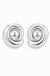 Silver Milley Spiral Statement Studs