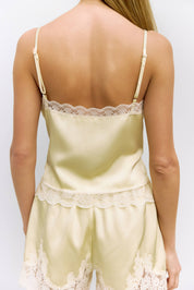 Butter Yellow Satin Sera Shorts