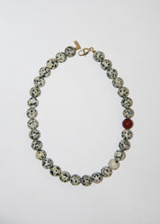 By Orly Poppy Dalmatian Jasper and Carnelian Beaded Necklace