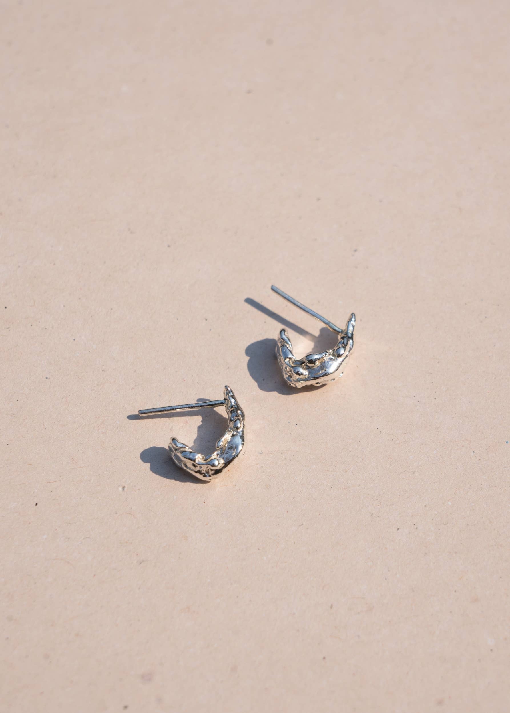Swim to the Moon Silver Ostra Studs
