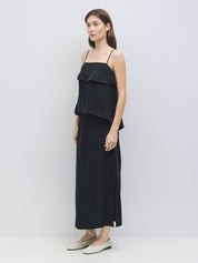Black Modal Salem Midi Skirt