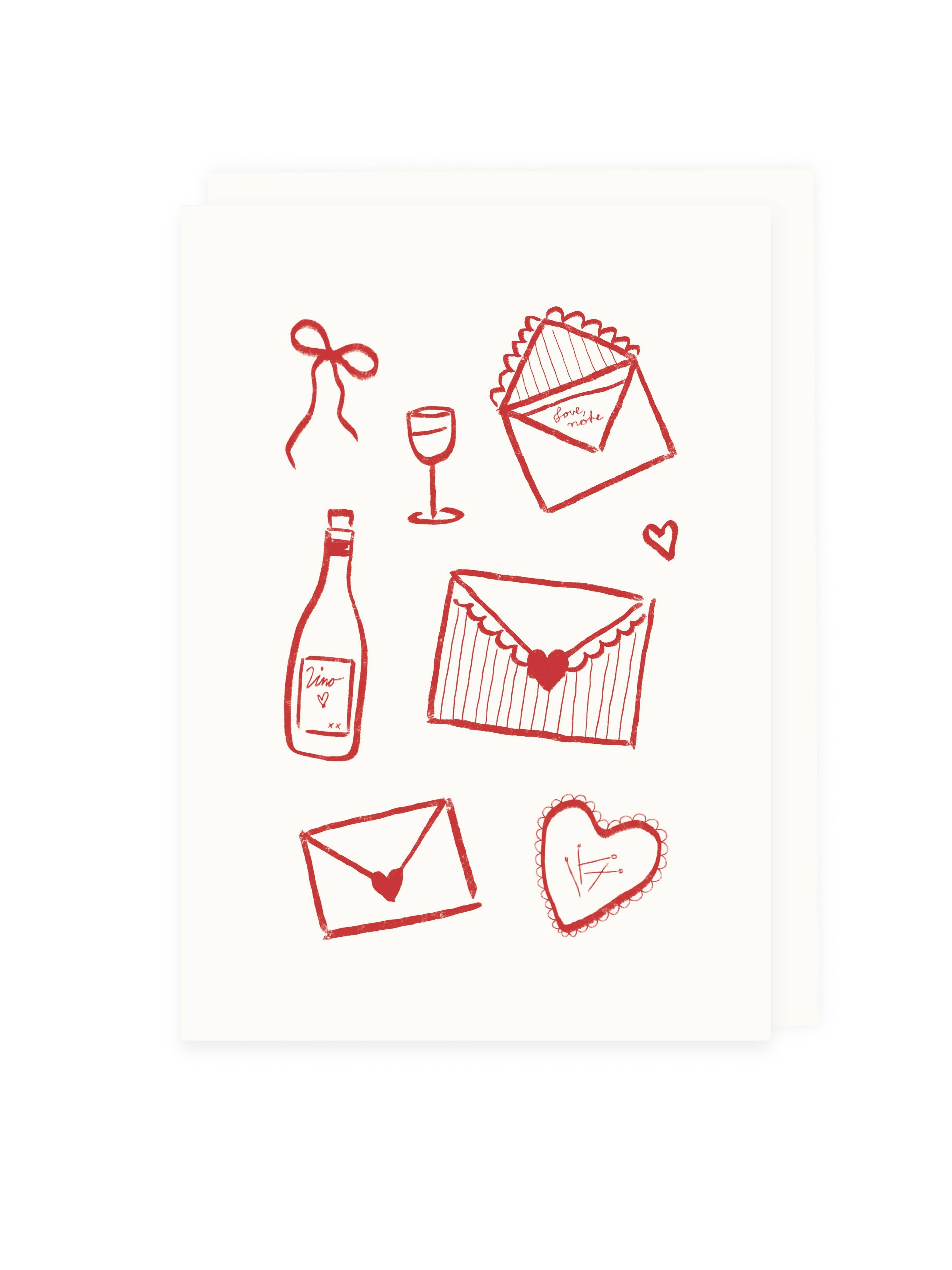 Love Letters (Risograph) Greeting Card by L'Atelier Samedi