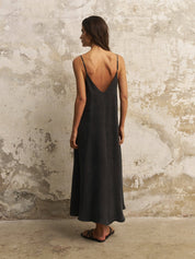 The Handloom Black Lucid Flow Maxi Dress