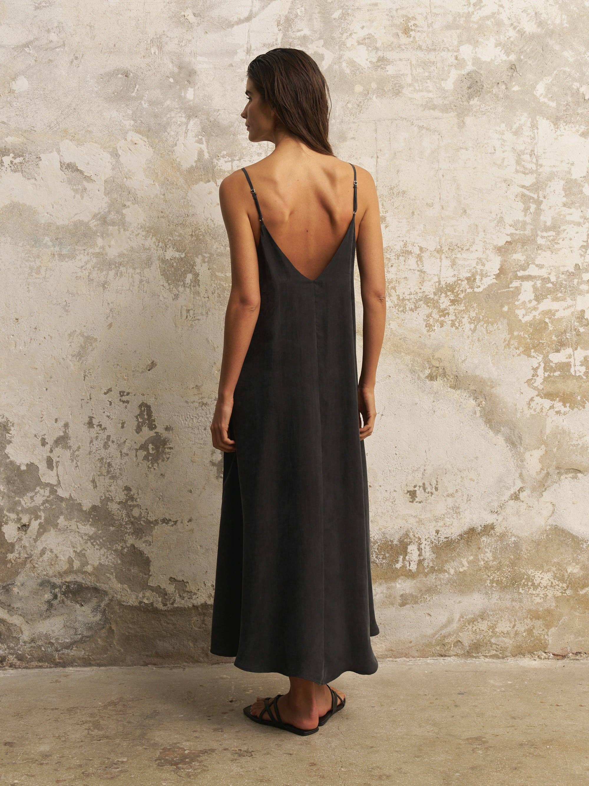The Handloom Black Lucid Flow Maxi Dress