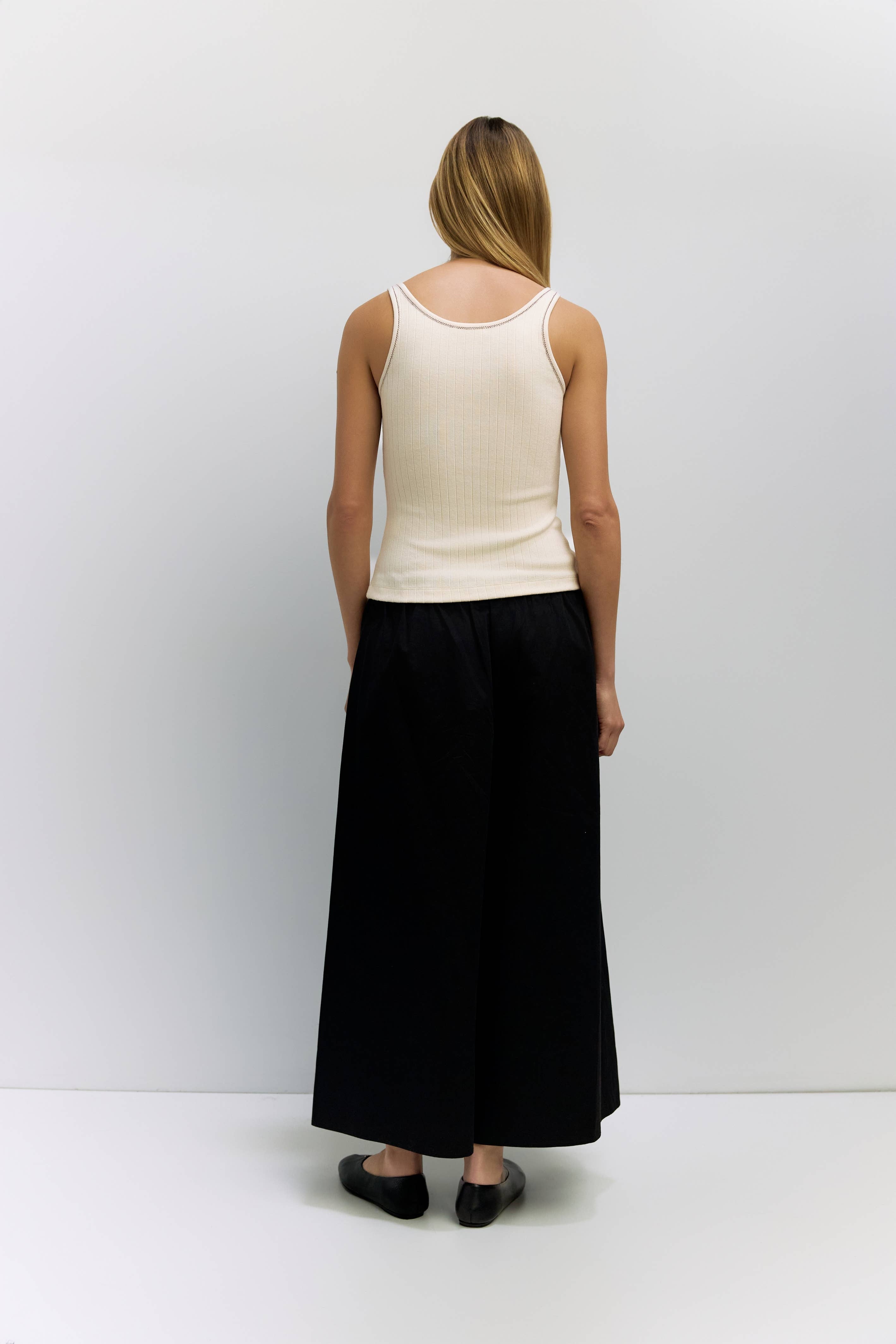 Cream Ribbed Knit Sammi Tank Top