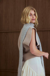 Light Gray Alpaca Skinny Scarf