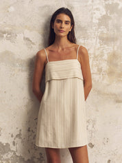The Handloom Oatmeal Stripe Mini Dress