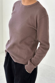 Le Bon Shoppe Chocolate Pointelle Fundamental Tee