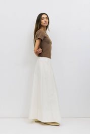 Brown Wide Neck Soft Knit Top