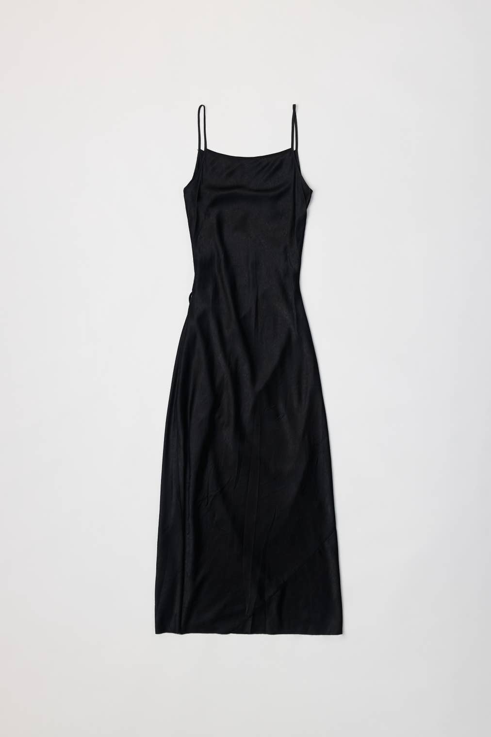 Black Satin Orion Wrap Maxi Dress