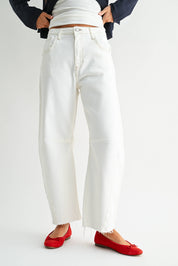 Just Black Off White Seamed Barrel Jeans
