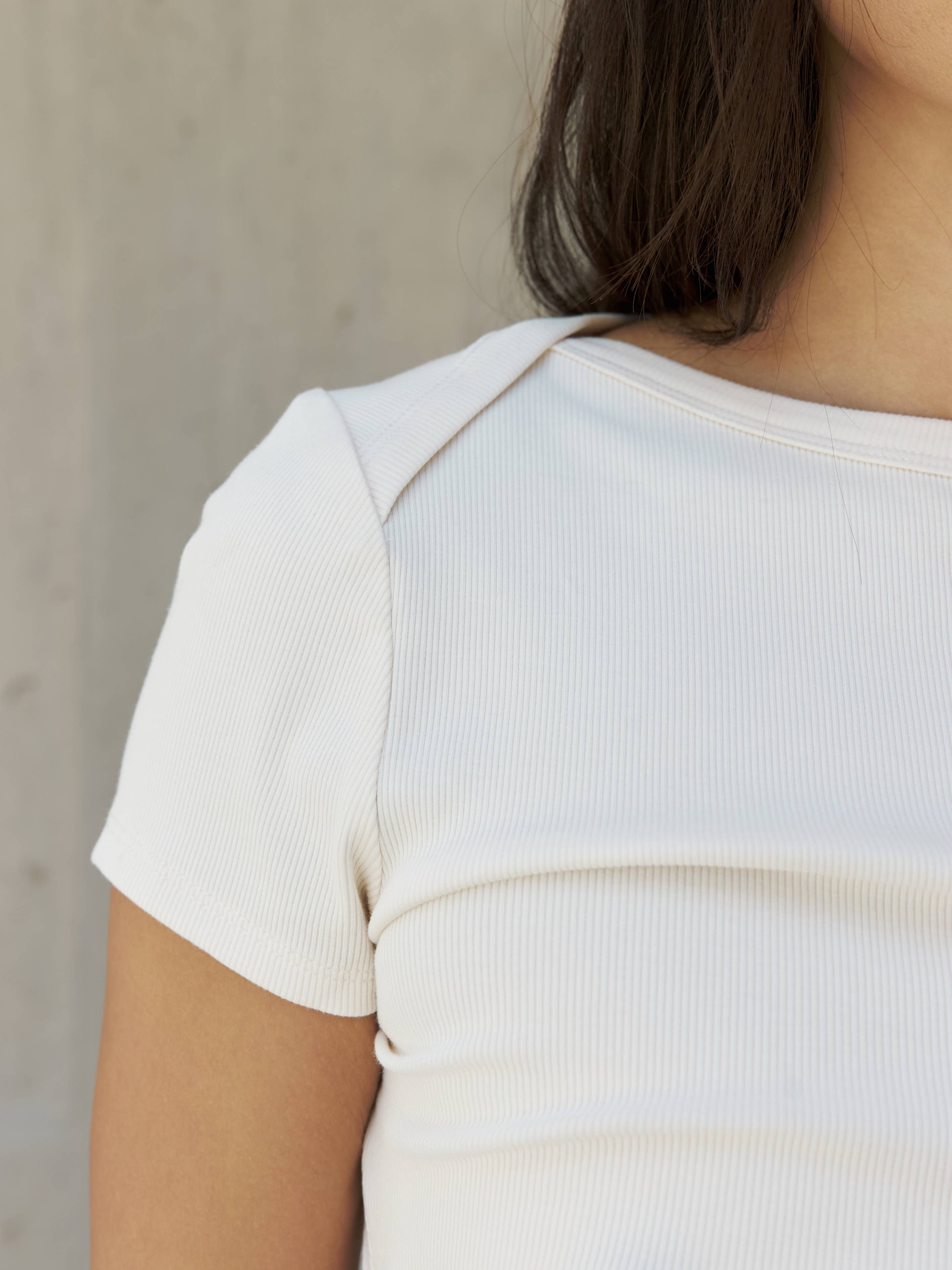 White Elaina Babydoll Tee