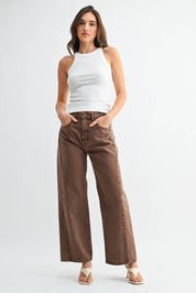 Just Black Denim Vintage Brown Barrel Jean Twist