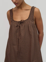 Brown Plaid Gabby Mini Dress