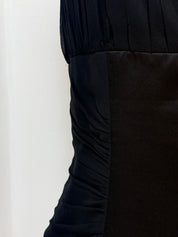 Vintage Black Silk Chiffon Ruched Top