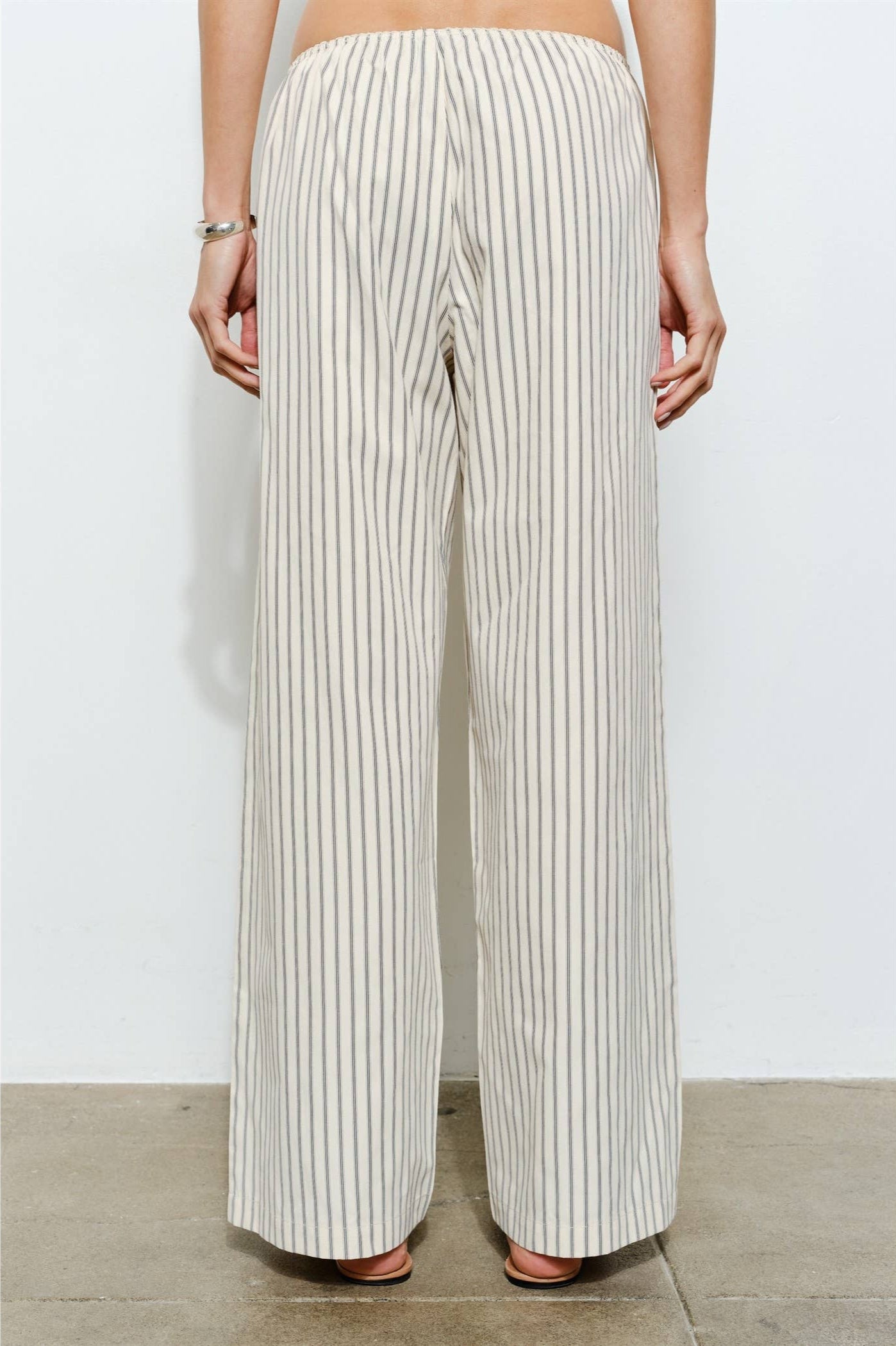 Elara Cream Striped Lounge Pants