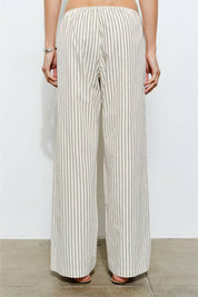 Elara Cream Striped Lounge Pants