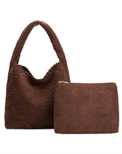 Johanna Tobacco Recycled Vegan Suede Shoulder Bag