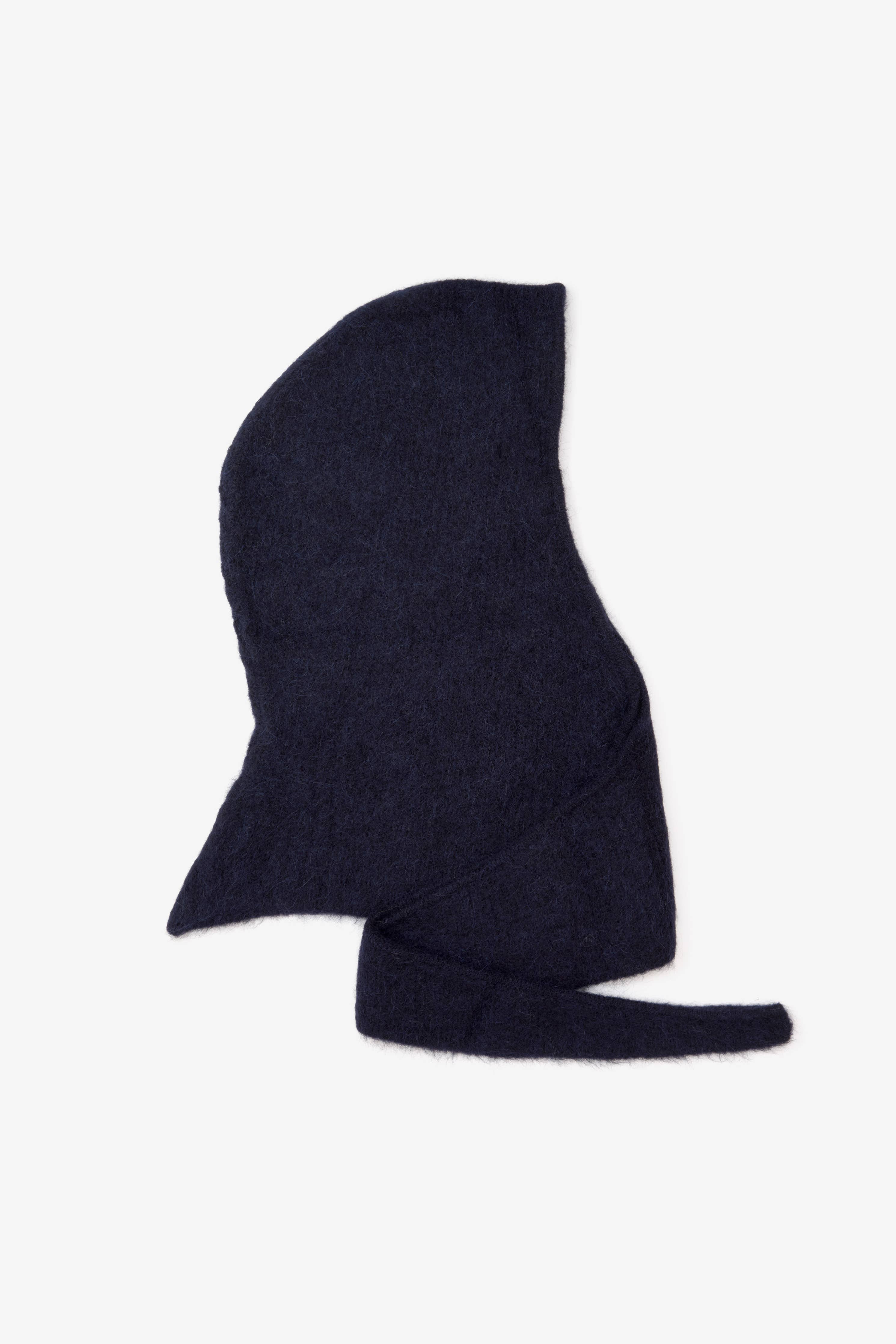 Navy Alpaca Hooded Scarf