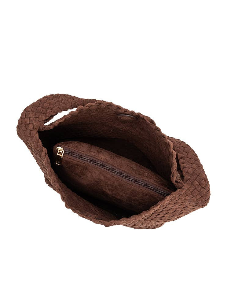 Johanna Tobacco Recycled Vegan Suede Shoulder Bag