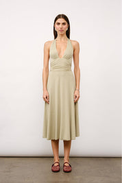 Sage Nevara Plunge Halter Dress