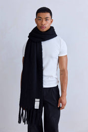 Black Reykjavik Merino Wool Scarf