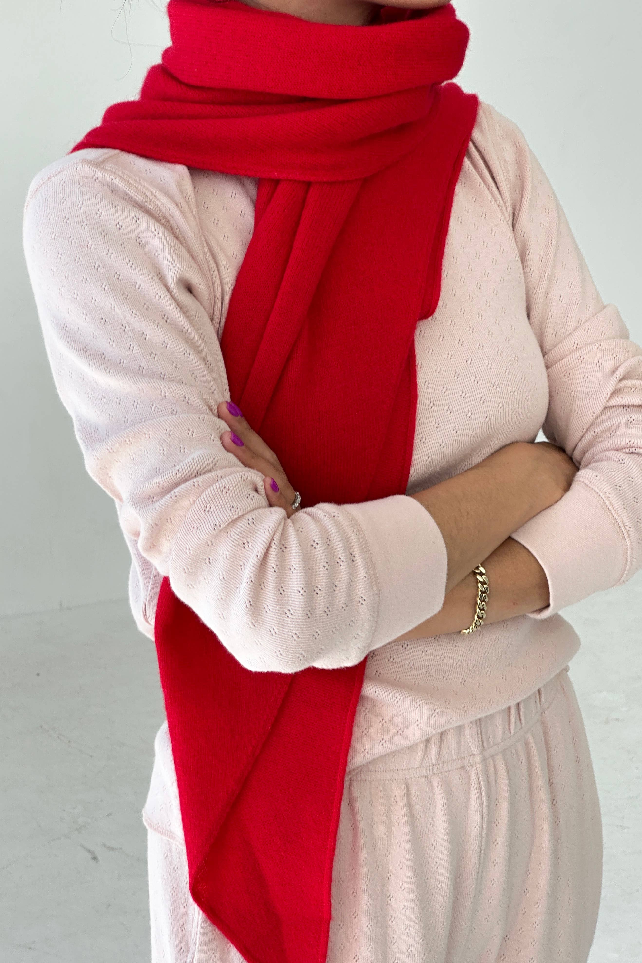 Le Bon Shoppe Red Cashmere Shawl