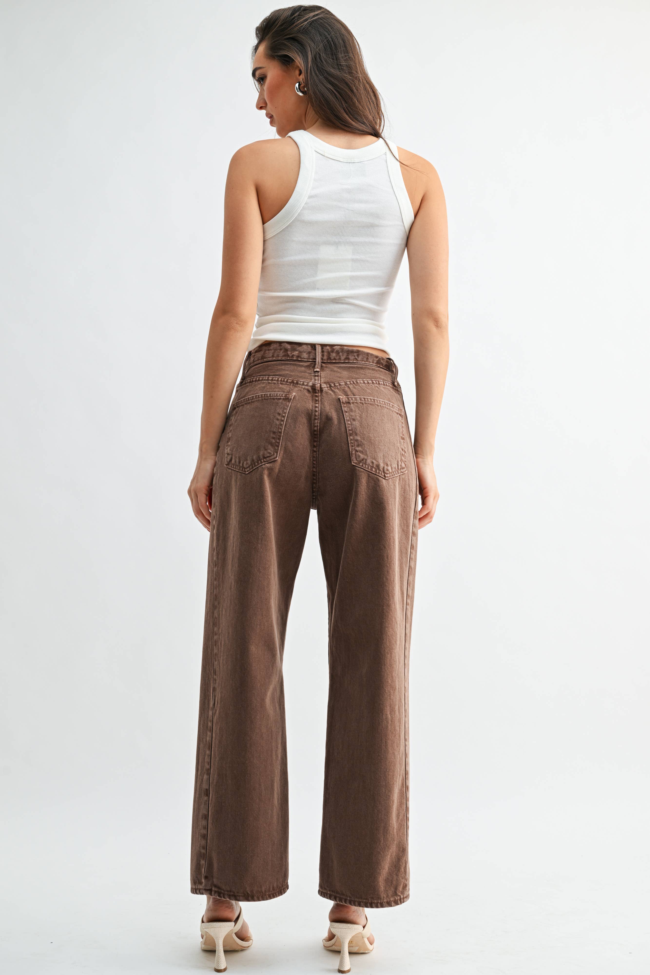 Just Black Denim Vintage Brown Barrel Jean Twist