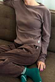 Le Bon Shoppe Chocolate Pointelle Fundamental Tee