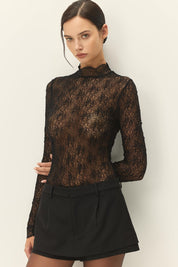 Black Calais Lace Top