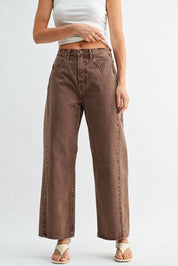 Just Black Denim Vintage Brown Barrel Jean Twist