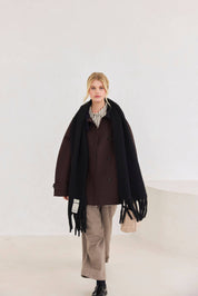 Black Reykjavik Merino Wool Scarf