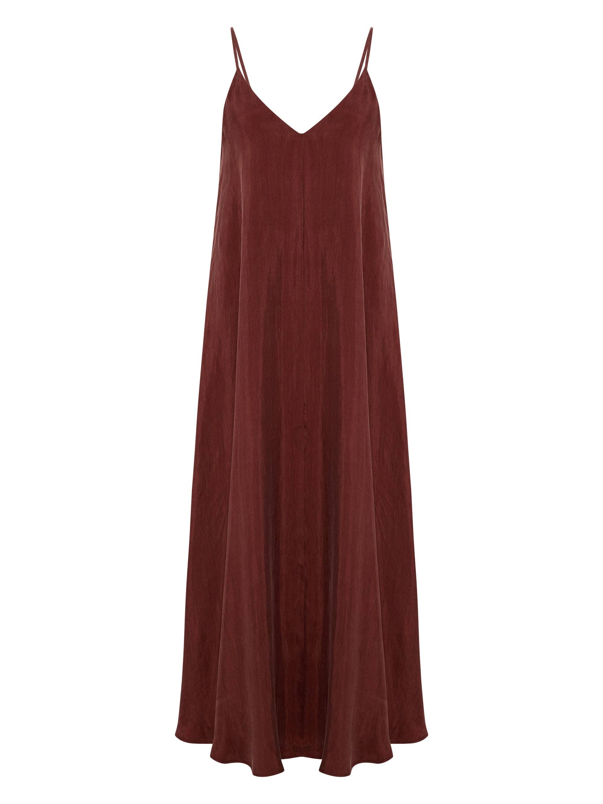 The Handloom Burgundy Lucid Flow Maxi Dress