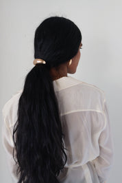 Gold Wide Crescent Metal Hair Tie