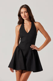 Black Halter Meana Mini Dress