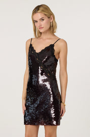 Wine Sequin Lexy Mini Dress
