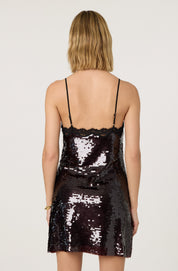Wine Sequin Lexy Mini Dress