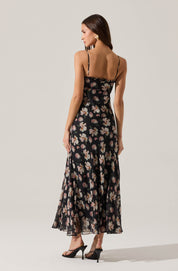 Black Floral Maeryn Midi Dress