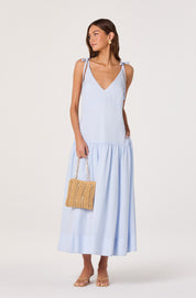 Sky Blue Drop Waist Amalina Dress