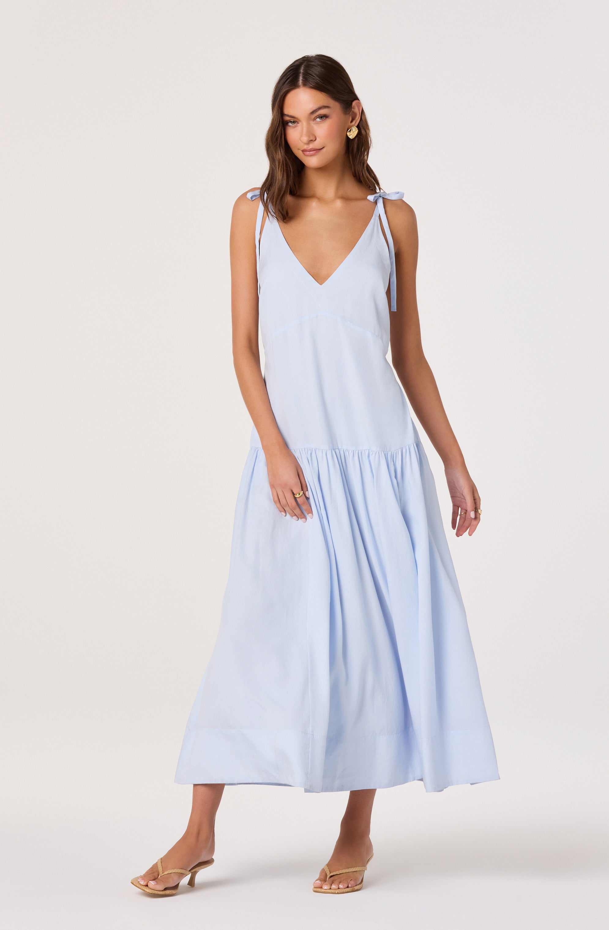 Sky Blue Drop Waist Amalina Dress