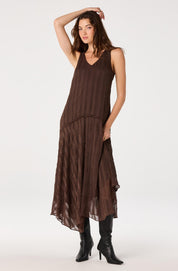 Brown Plaid Dropwaist Halo Dress