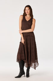 Brown Plaid Dropwaist Halo Dress