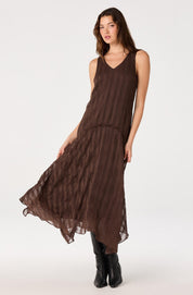 Brown Plaid Dropwaist Halo Dress