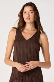 Brown Plaid Dropwaist Halo Dress