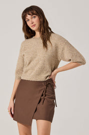 Brown Ashvi Wrap Mini Skirt