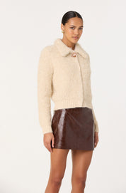 Brown Savana Faux Leather Mini Skirt
