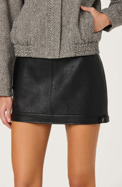 Kareen Black Faux Leather Mini Skirt
