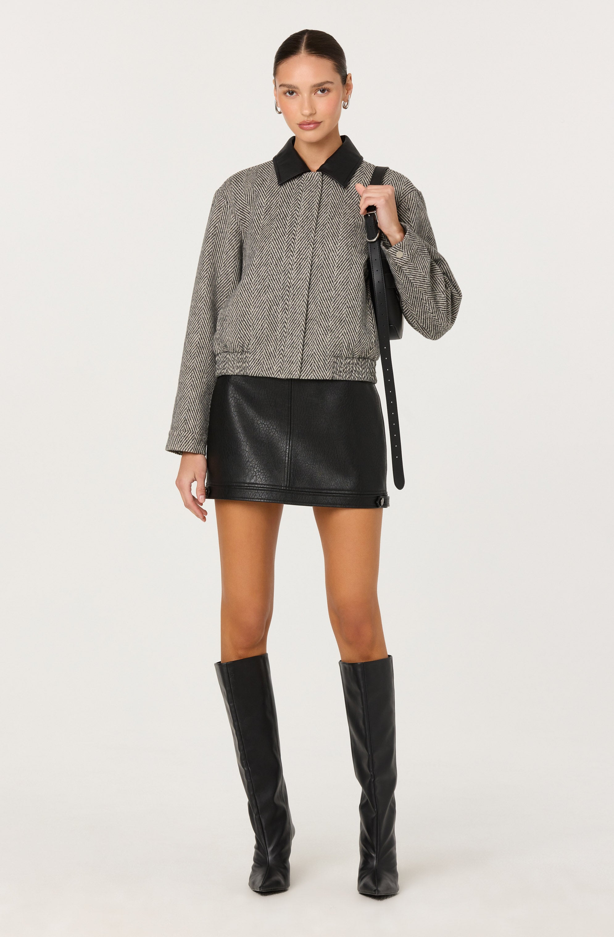 Kareen Black Faux Leather Mini Skirt